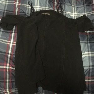 Flowy black off the shoulder shirt with straps